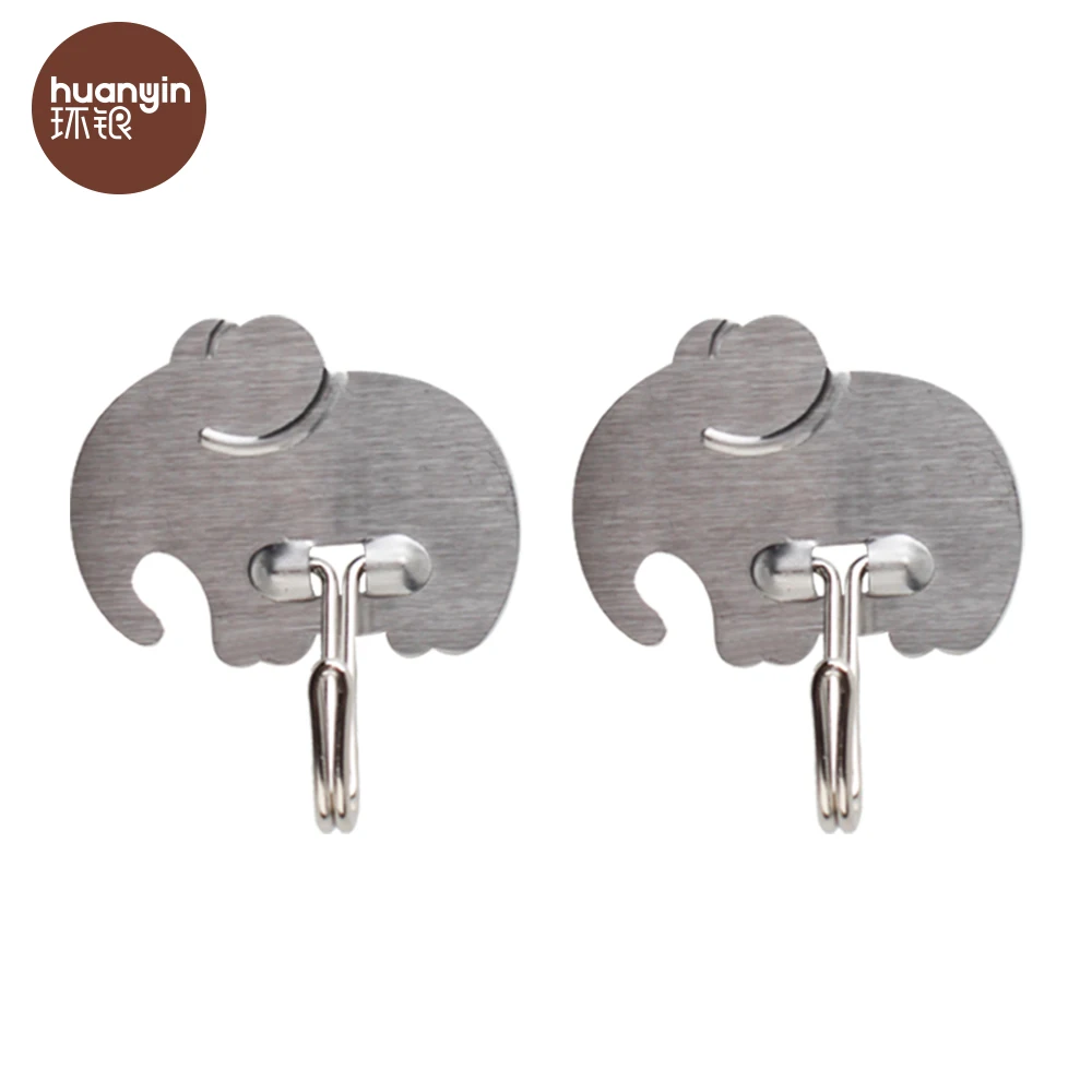 HY-0411 2022 new style elephant stainless steel adhesive wall hook