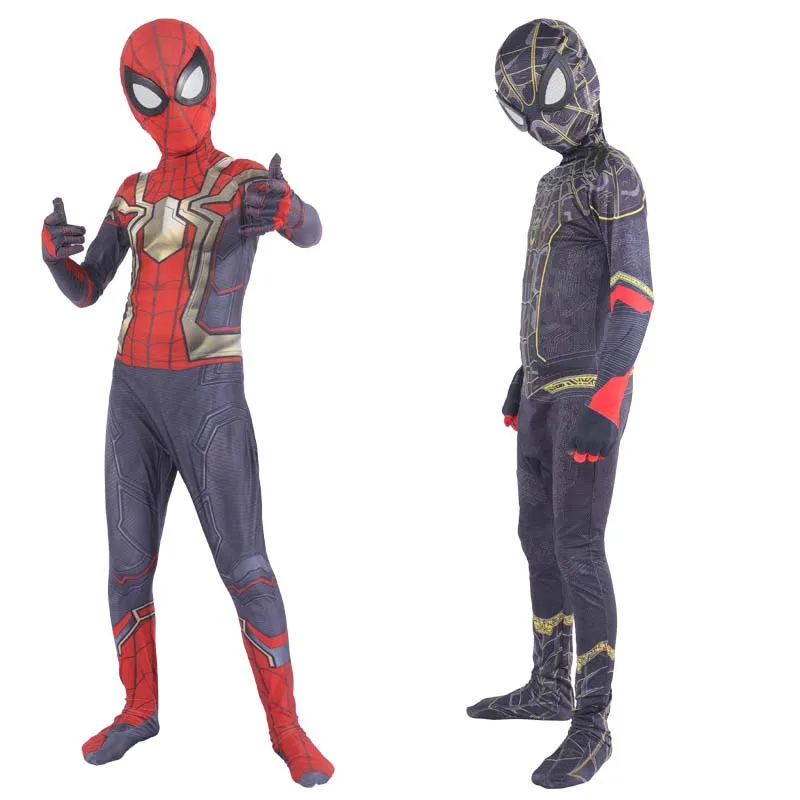 Wholesale Halloween Hero Cosplay Superhero Costume  Bodysuit  Spider Man Kids Children Costumes