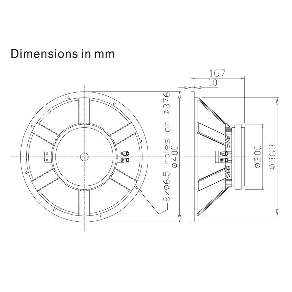 15 дюймов диктора Pa L15/6523C СЧ НЧ-динамик 400 Ватт 8ohm