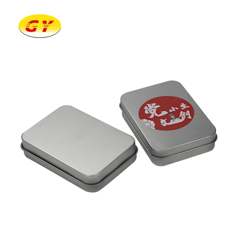 
Hot sale square tin with lid Silver rectangular custom playing cards tin metal tin boxes 