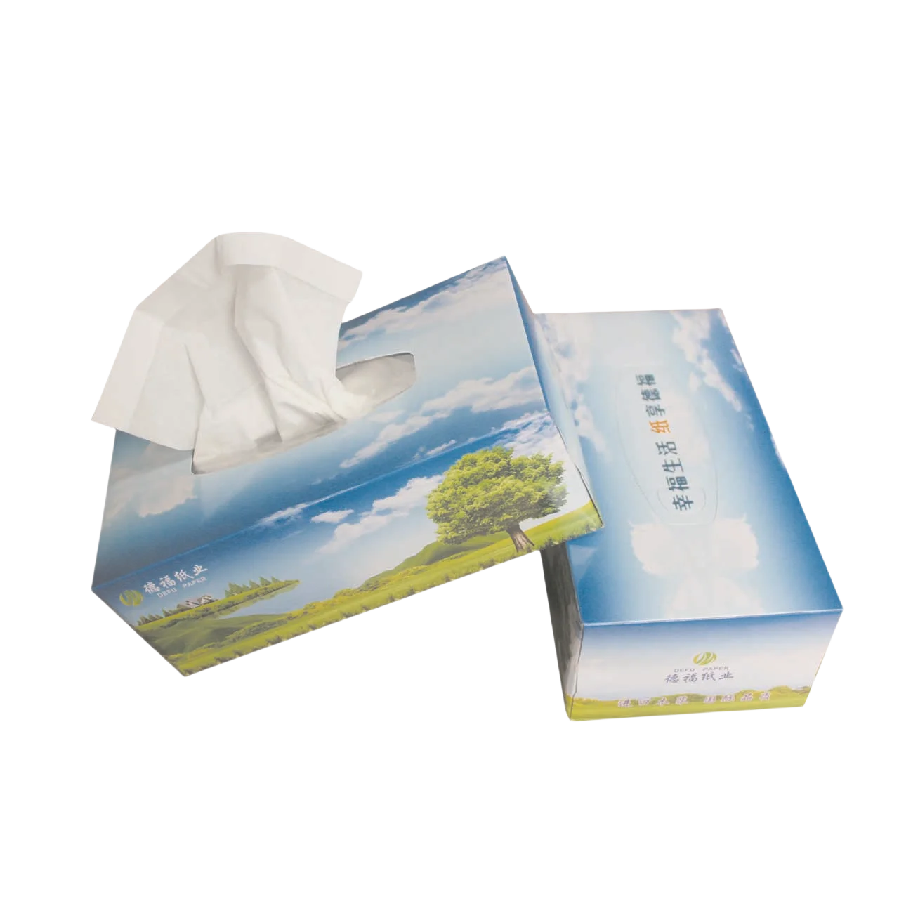 Virgin Wood Pulp Facial Tissue Box Soft 2-3 PLY Absorbent Bamboo and Recycled Pulp for Home Use