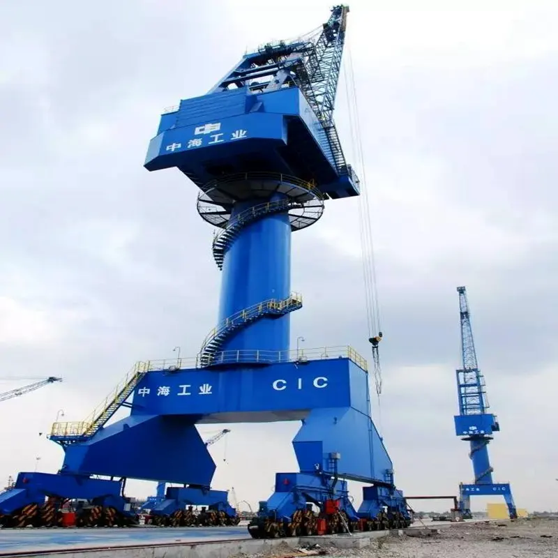 Customized product 30t shipyard level luffing container slewing jib crane