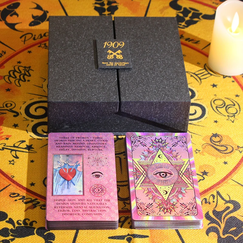 New High Quality Gold Foil Tarot Set Plastic12 X7cm PVC Tarot With Color Changing Printing