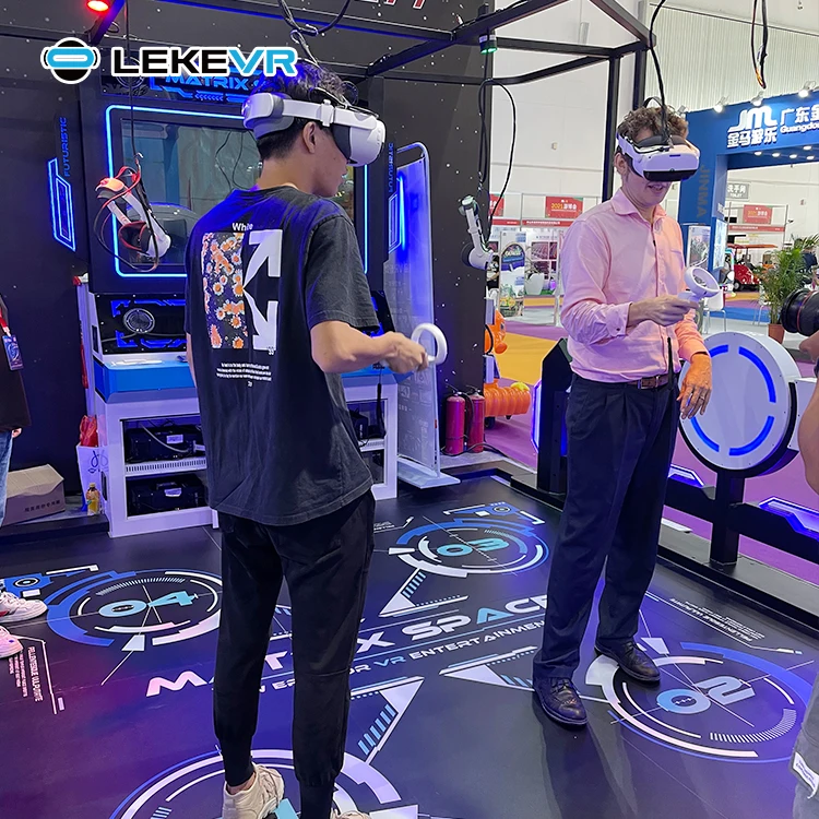 LEKE VR Park Multiplayer Standing Platform Arcade Machines 9D VR Shooting Game Simulator