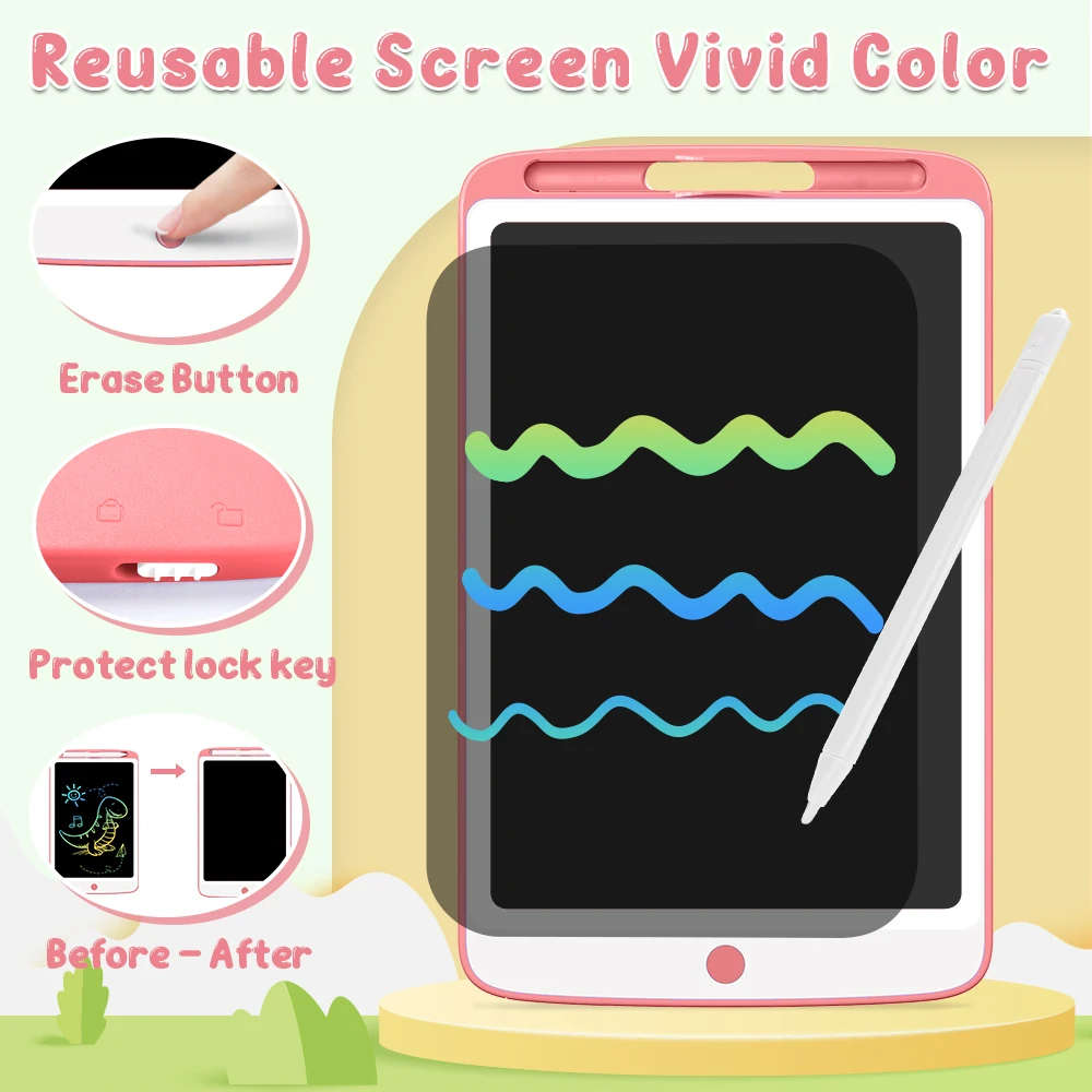 LCD Writing Tablet 10 Colorful Drawing Tablet Stationary Accessories