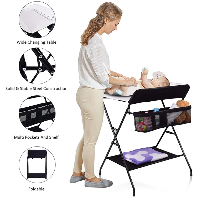 
Convenience Baby Change/Changing Table Folding Diaper Station With Storage Tray For Infant 