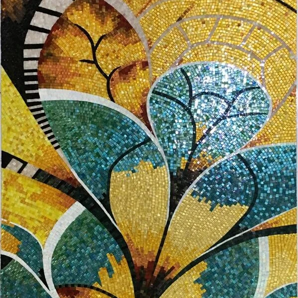 Custom Glass Mosaic Mural Design Bathroom Tile