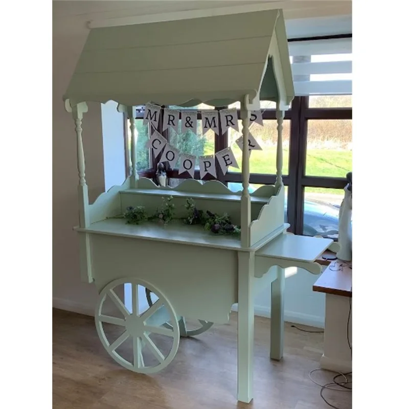 commercial grade flower dessert cake bar white high quality candy acrylic cake display stand candy cart