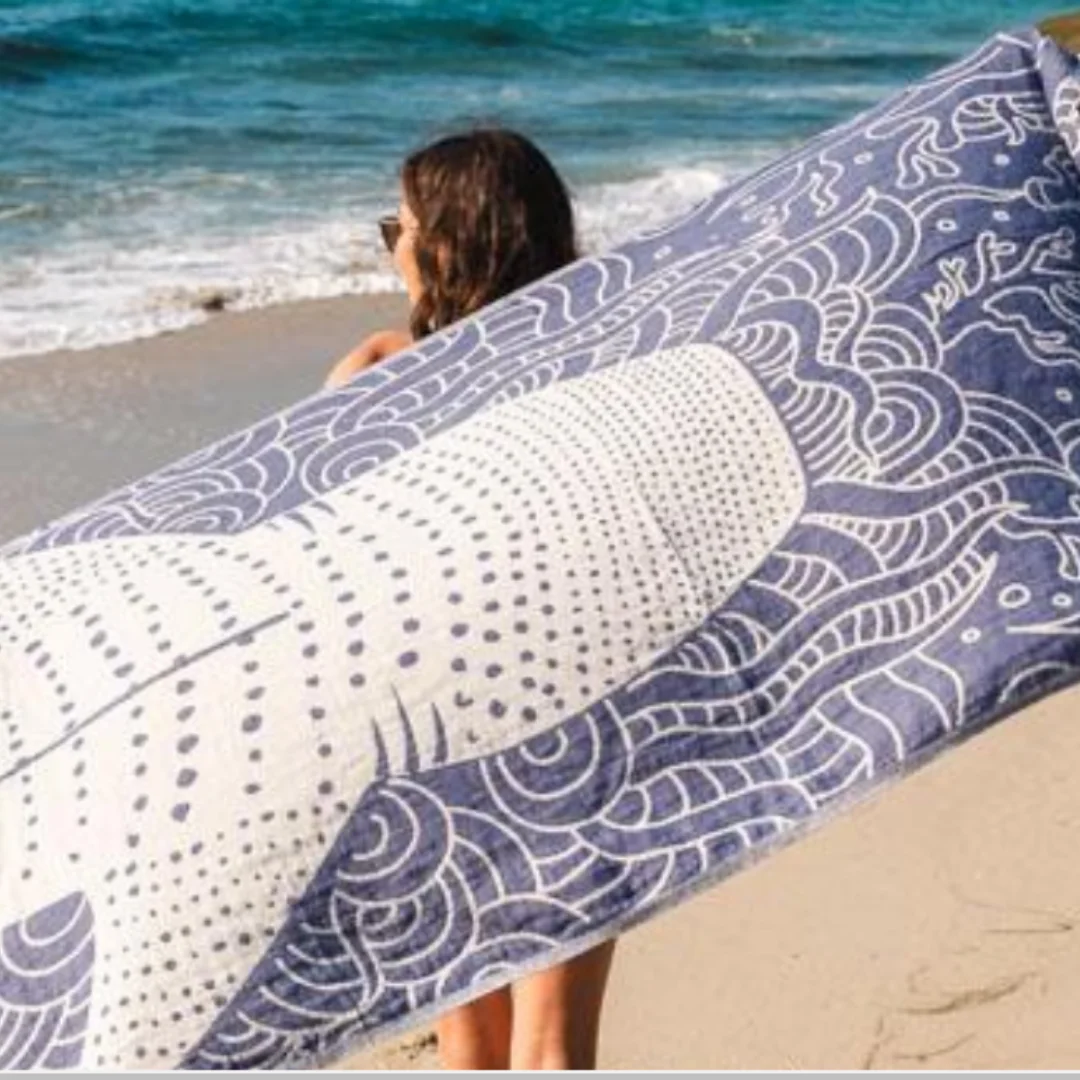 Water Absorbent 100% Cotton Turkish Sand Proof Lightweight and Portable Beach Towel