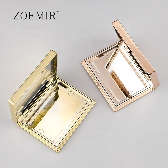 Розовое золото металлический магнитный прессованный Компактный Пудра упаковка один прямоугольник оптом хайлайтер палитра для макияжа