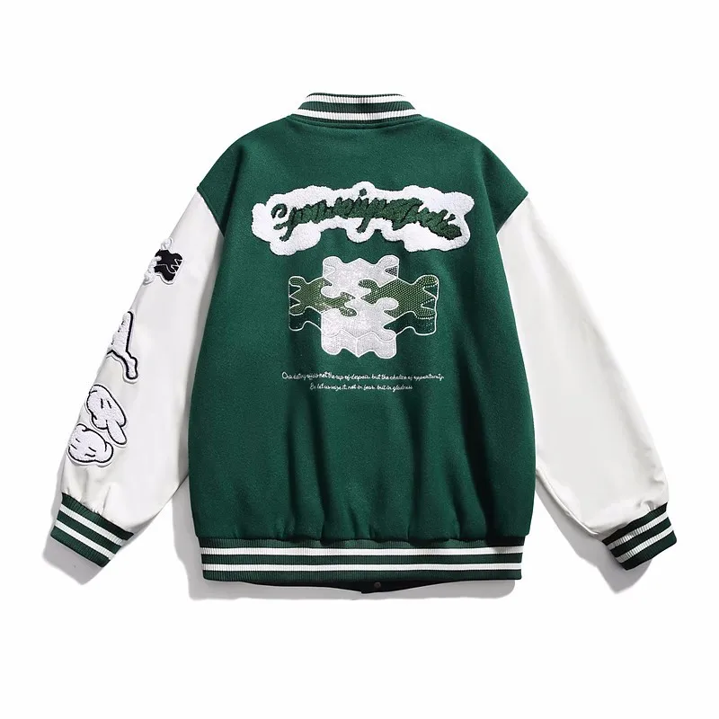2023 korean varsity jacket basketball plastics embroidery logo varsity jacket men