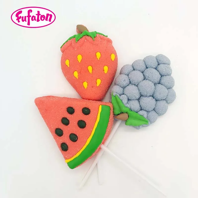 Фруктовая клубника виноград арбуз в форме зефира леденцы