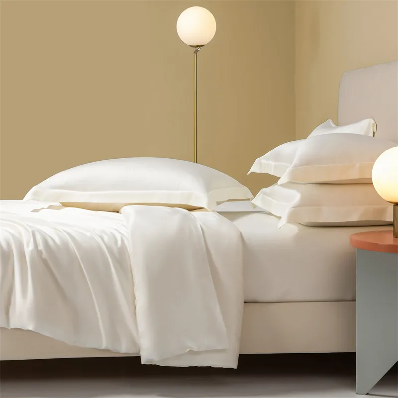 Wholesale satin fitted bed sheet flat bedsheet with satin pillowcase 4 piece 100% polyester satin silk bedding sets