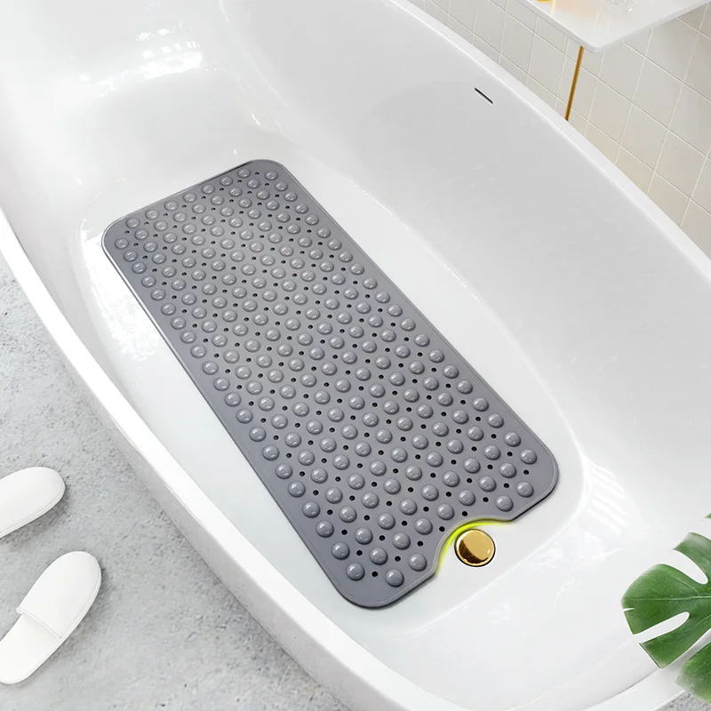 Mulan 40*16in PVC Nonslip Bath Mat Bathtub Suction Cup Solid Massage Mat Transparent Anti bacterial Rugs Wholesale