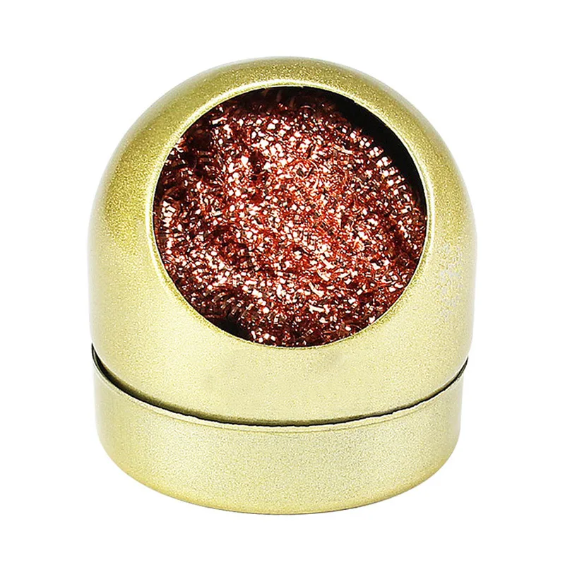 Cleaning Ball Desoldering Soldering Iron Mesh Filter Cleaning Nozzle Tip Copper Wire Cleaner Ball Metal Dross Box Clean Ball