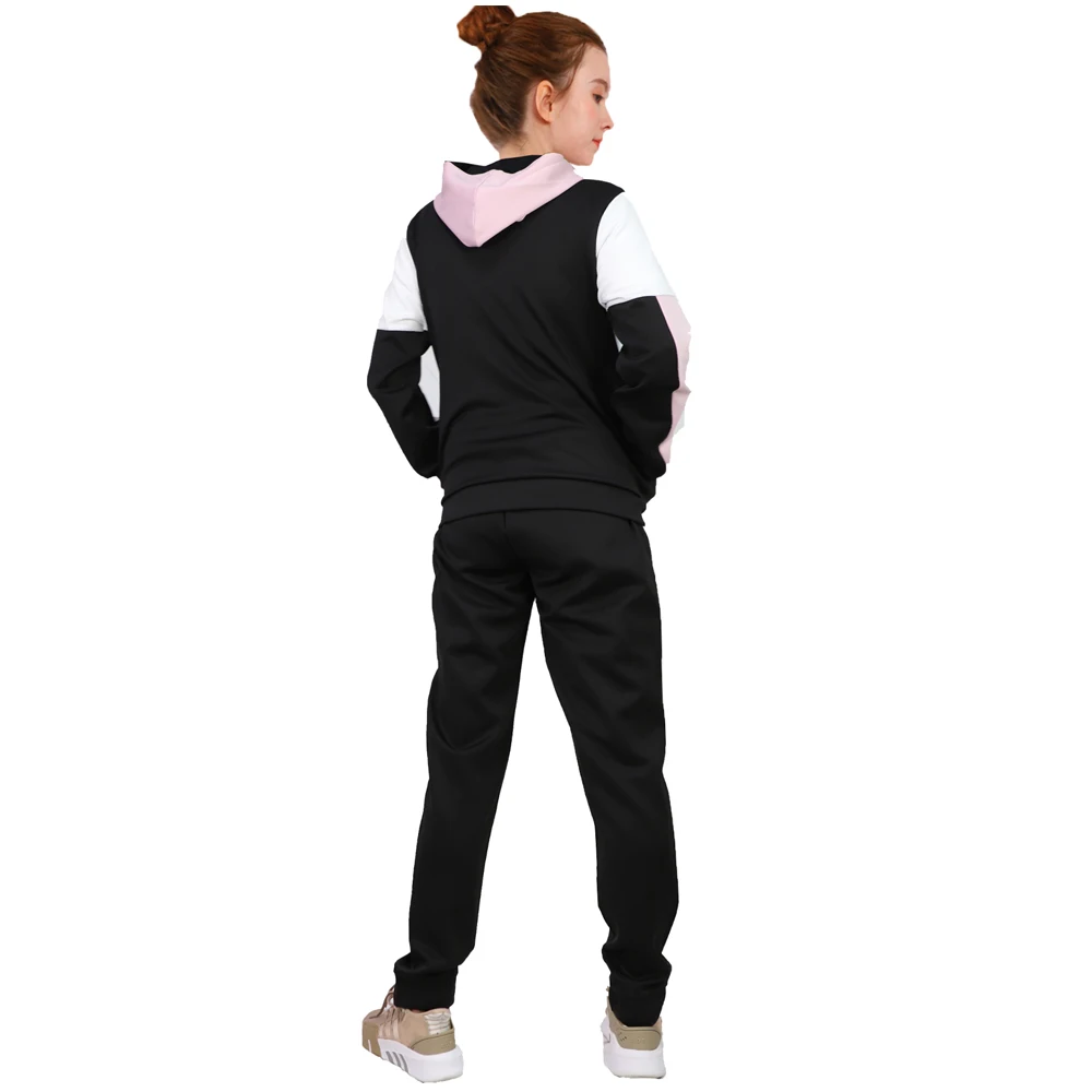 
Ladies sport set 2pcs casual top and pants zipped up hoodie tracking pants 