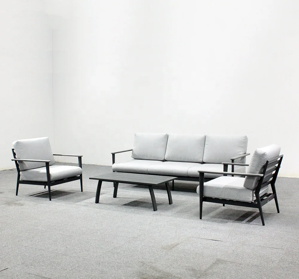 Luxury weather resistant outdoor garden furniture aluminum sofa set for patio