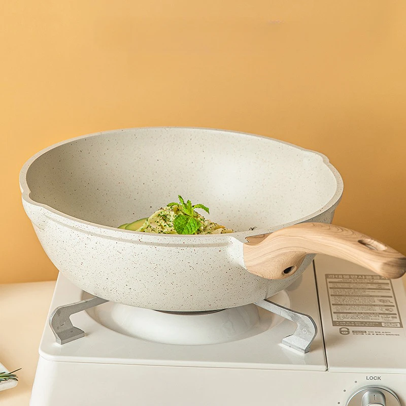 Non-Stick Cookware Set Die-cast Aluminum Frying Pan Soup Pot set Maifan Stone Composite Bottom Cookware for Multiple Stove