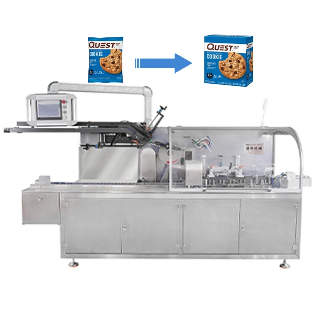 auto carton boxing machine  Soap Blister Cartoning Machine Chocolate Cookies Carton Packing Machine