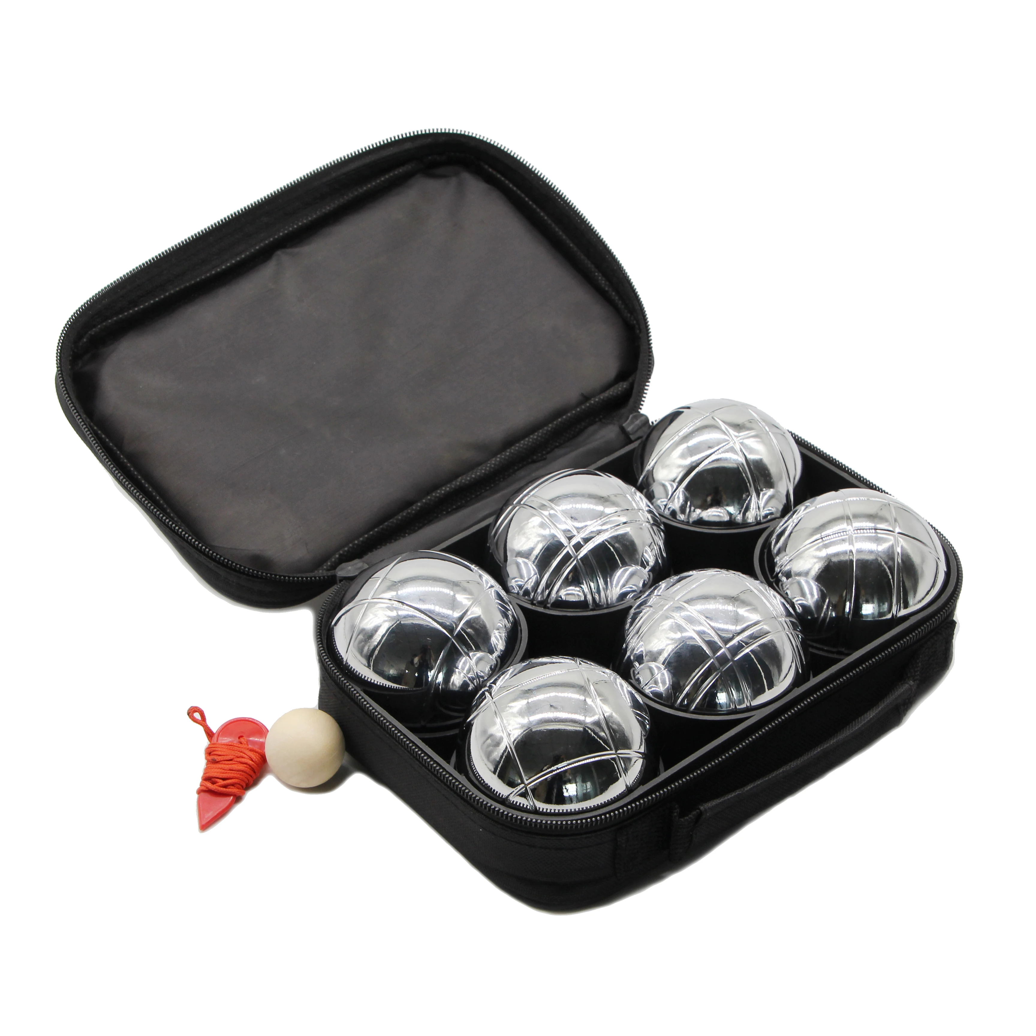 
Outdoor Game Chrome Plating Boules 6 balls Petanque Bocce Set 