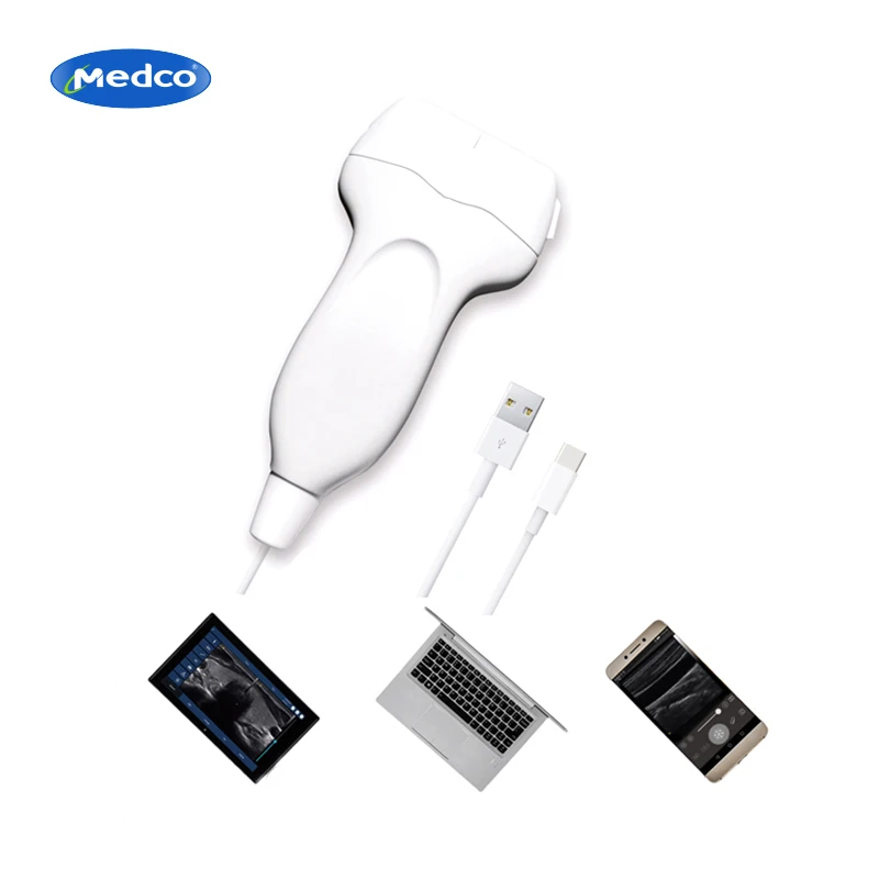 Black and white linear handheld USB WIFI 3.5MHz convex line probe ultrasound scanner pocket Doppler ultrasound machine