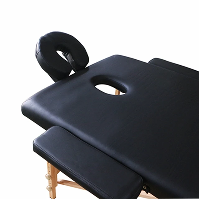 Portable Black Tattoo Table for Makeup and Massage Bear Not Easy Broken Leather Massage Tattoo Bed