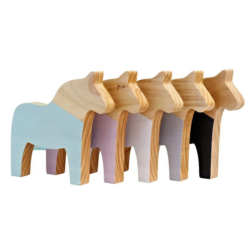 
Solid crafted wood products little horse ornament home Decor Creative Gift wooden crafts Animal 