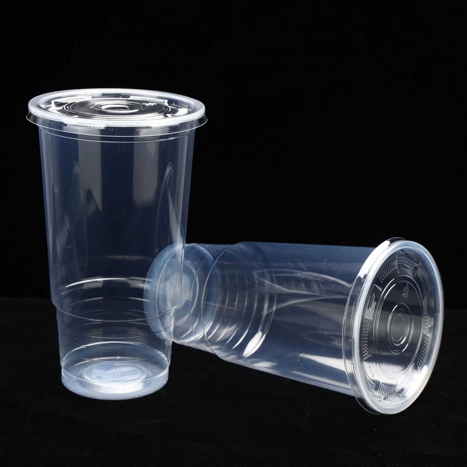 1000ml 32oz 1L Large Boba Bubble Tea Plastic Glass Cups Container Milk Tea Cup Disposable PET Clear Plastic Cup With Lid