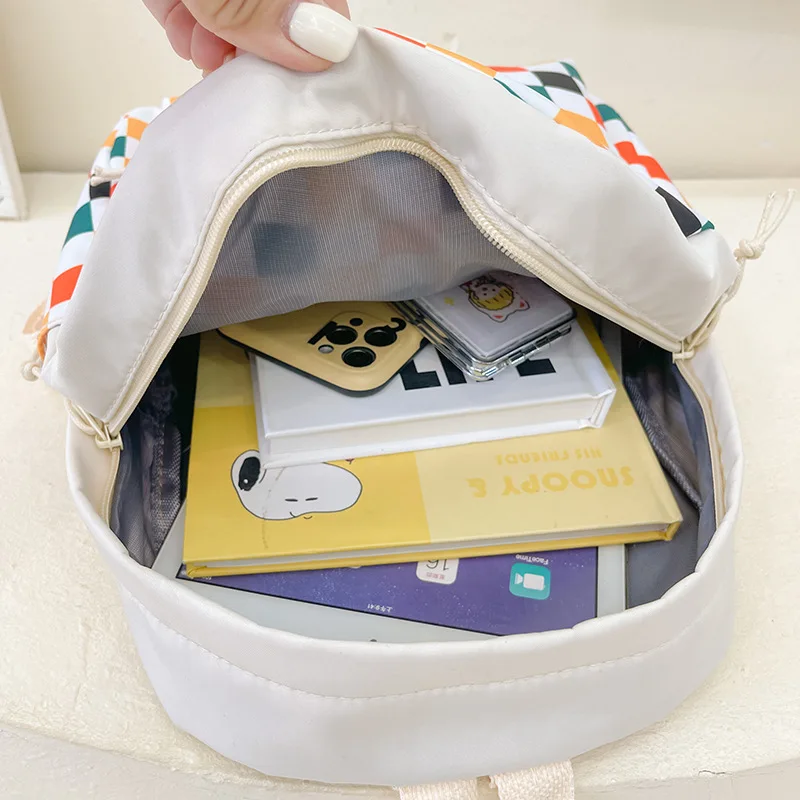 Kindergarten student schoolbag new Korean fashion lattice boy girl baby foreign style light travel backpack