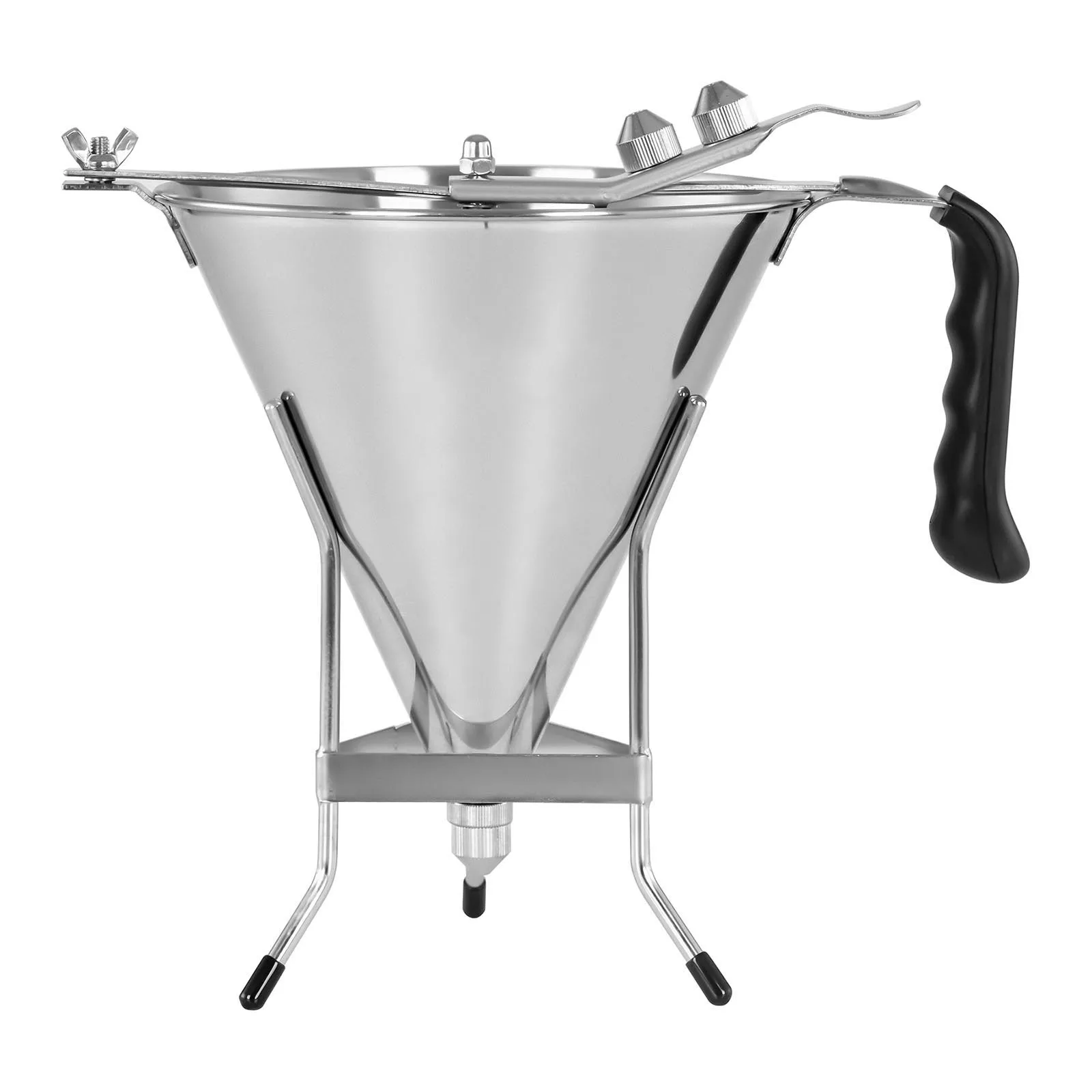 1.8 L Stainless Steel Cooking Tools Kitchen Filling Funnel With Black Handle