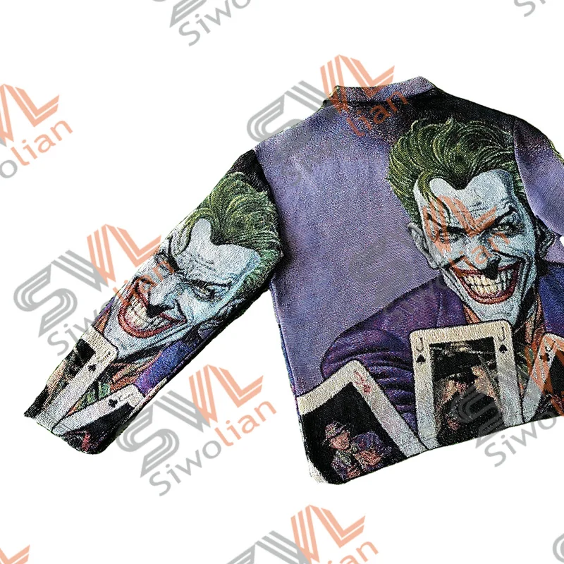 Custom tapestry Jackets coat High Quality Jacquard tapestry Blanket Woven Zipper Jackets Men