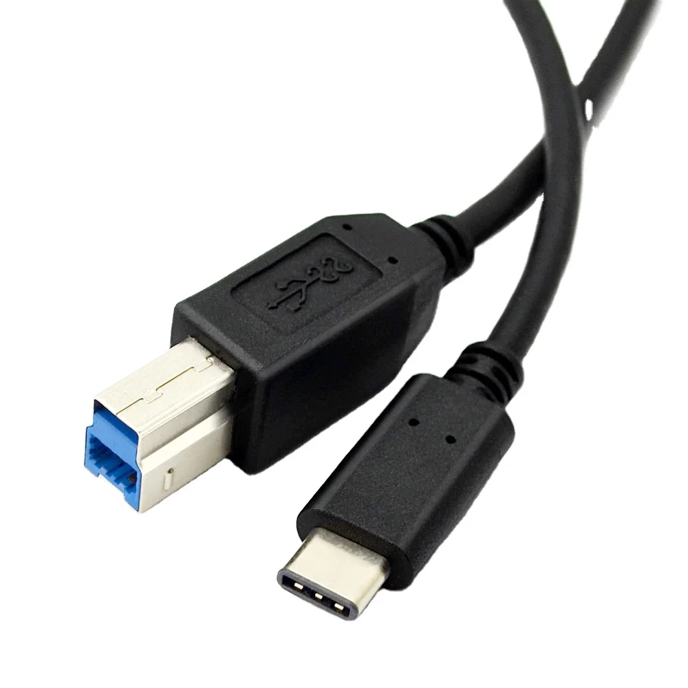 3ft USB-C USB 3.1 C Type Connector to USB 3.0 B Type Male Data Cable for Mac Pro HP Cell Phone & Printer 1m Cable
