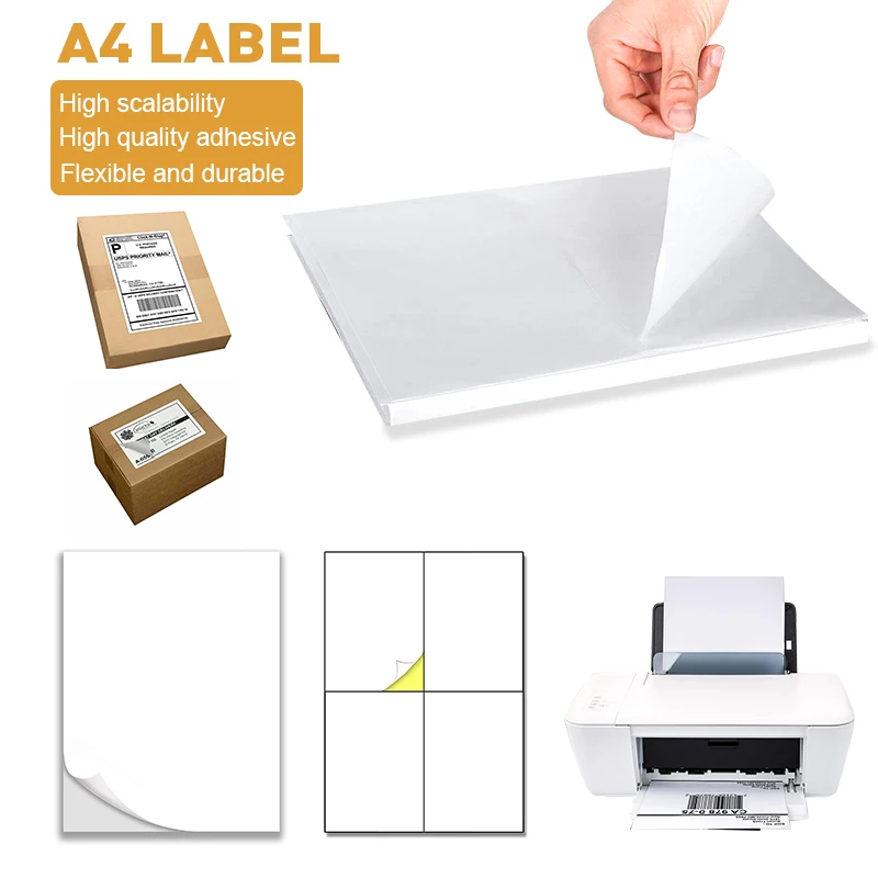 High Sticky Self Adhesive Matte Full Sheet A4 Sticker Paper Label For Shipping