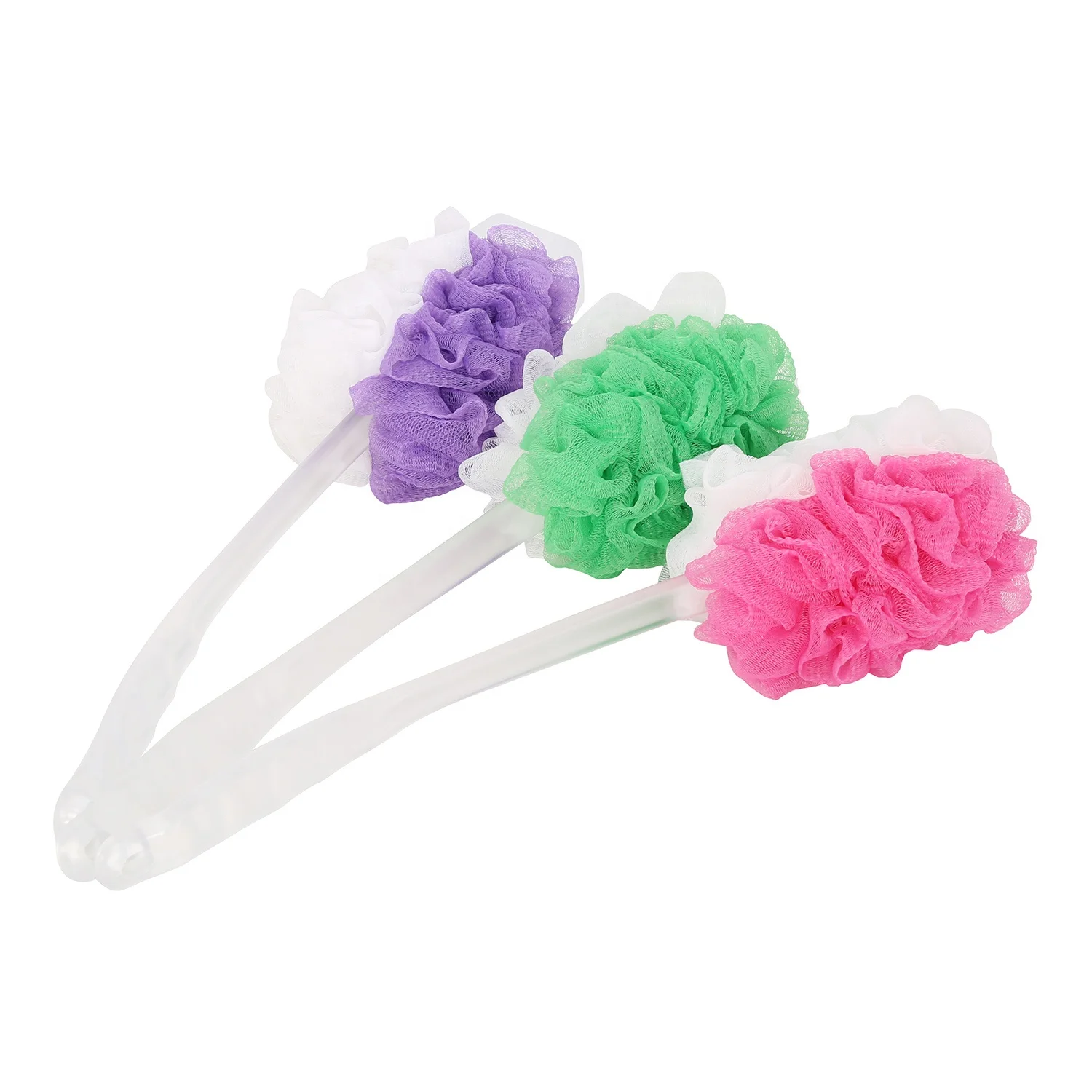 Wholesale colorful body sponge bath shower massage brush with long handle products