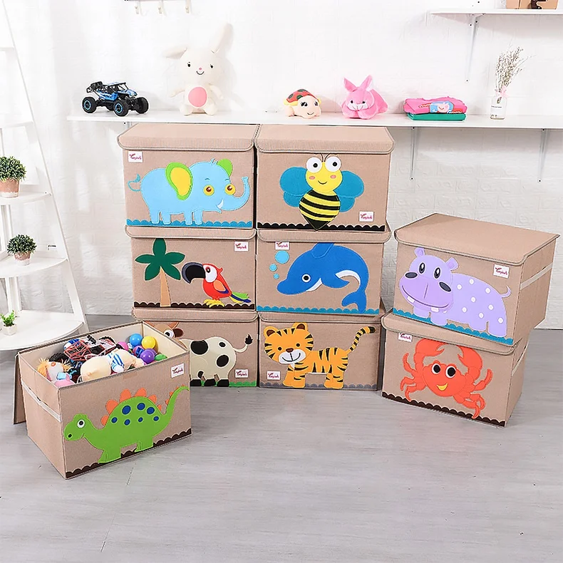 High Popularity Storage Boxes Fabric Toy Chest Storage Box With Lid For Laundry