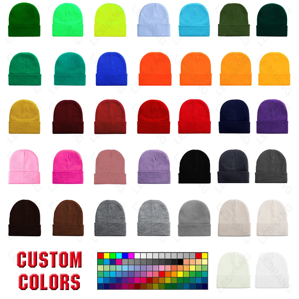 High Quality Embroidery 100% Acrylic Cuffed Blank Skully Beanie Winter Unisex Knitted Hats Warm Custom Beanie With Jacquard Logo