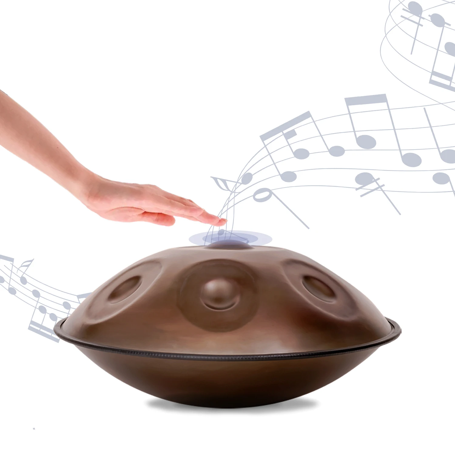 Успех красочные коричневые ударные инструменты Handpan с музыкальным шкалом