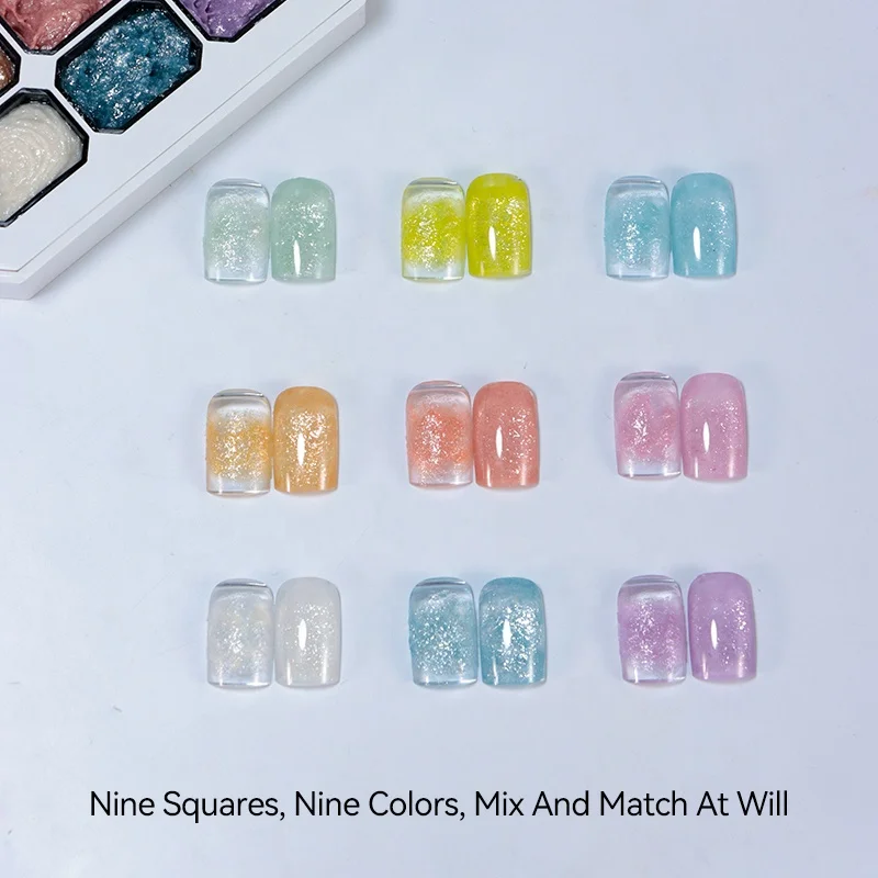 Vinimay Mini 9 Palace Grid For Nail Art DIY Oil Painting Uv Gel Multifunction Building Palette Nail Paint Gel Polish