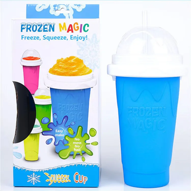 Innovative Hot Selling Smoothie Slushy Maker Cup Silicone Lid Straw Sustainable Ice Cream Tools Ice Smoothies Slushies
