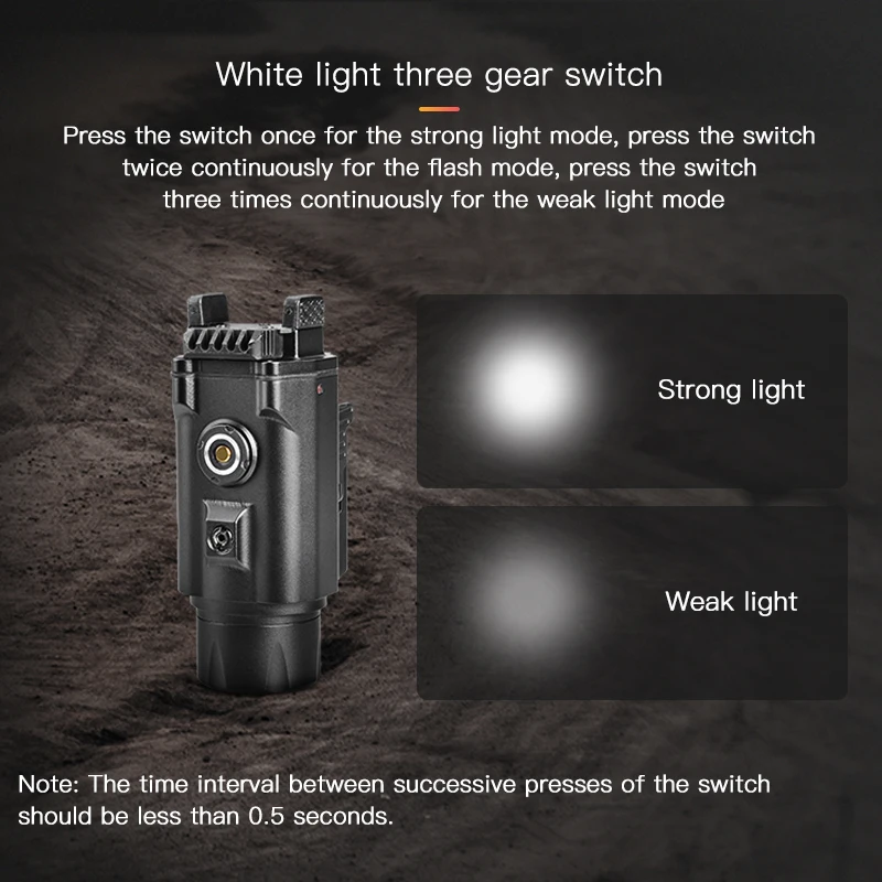 Waterproof 3200 Lumen Torch Light Laser Red Dot High-Level Tactical Aluminum Flashlight Combo Featuring Lithium Battery mount