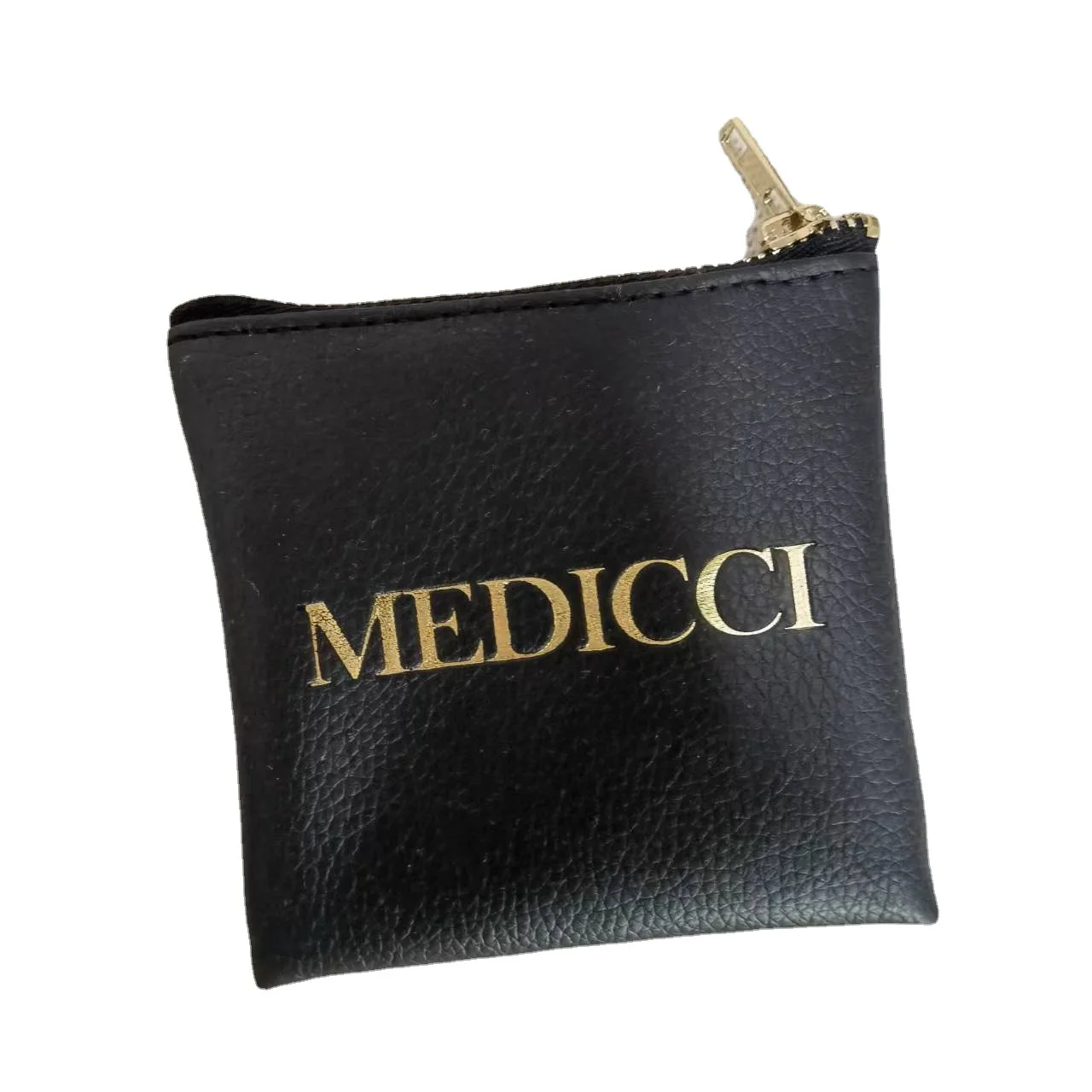 Wholesale Luxurious Velvet Jewelry Pouch with Zipper Custom Logo PU Leather Gift Bag for Jewelry Packaging