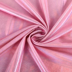 Wholesale Four Side Shiny Shattered Glass Neon Holographic Polyester Foil Print  Fabric Foil Fabric