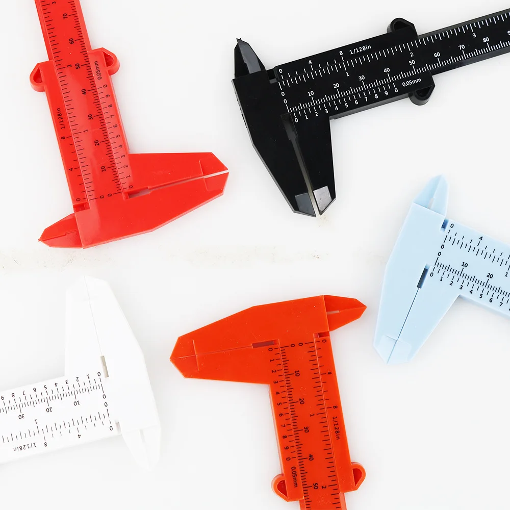 Small Vernier Caliper 80mm Plastic Ruler Tool 8cm Measure Beauty Jewelry Office Painting Calipers