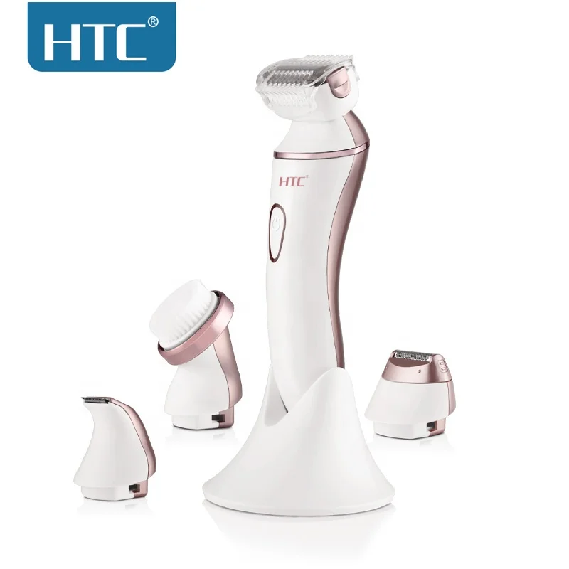 HTC HL-023 4 in 1 lady shaver remover foot file callus removal facial electric cleaning brush hair removal women