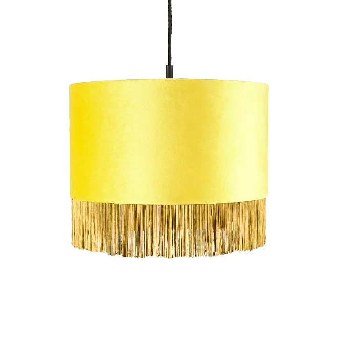 Jixin 2022 new model Easy fit Fringed velvet fabric pendant Lampshade