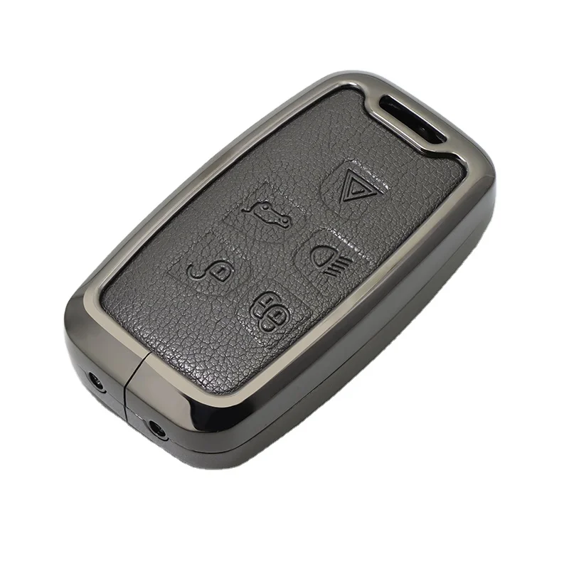 Metal leather car remote key fob case cover shell control protector for Land Rover Defender 130 110 90 defender hard top