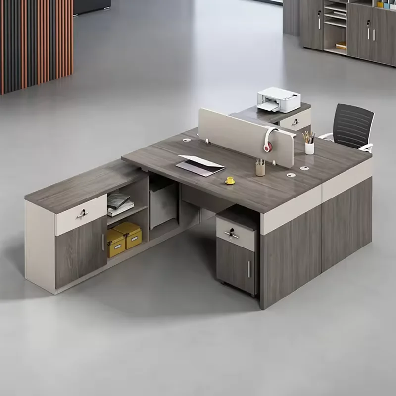 Office Staff Desk, Modern And Minimalist Finance Desk, Screen Card Slot, 8-person Office Desk
