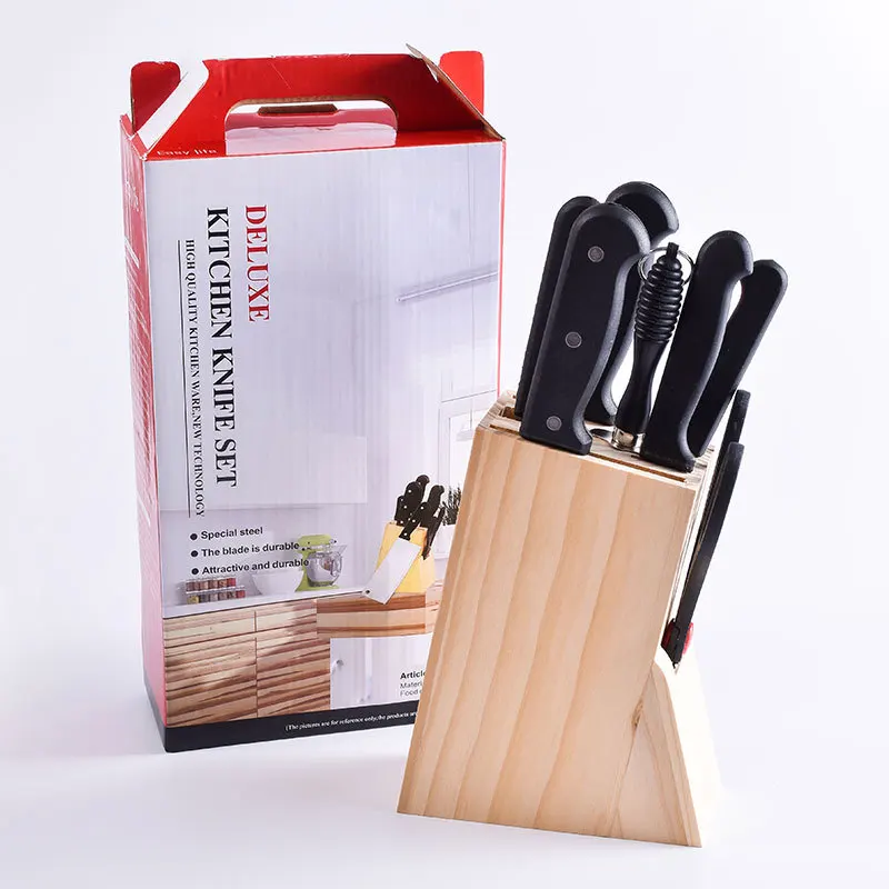 A2754  Business Gift Kitchen 8pcs/set Knife Tool Kitchenware Knife with Wooden Base Home Stainless Steel Kitchen Knives Set (1600163114238)