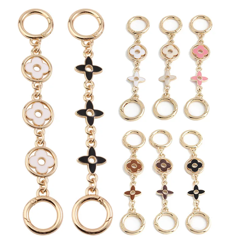 REWIN Luxury Four Leaf Clover Flower Shape Purse Strap Extender Chains for Women Bag Handbag Accessories