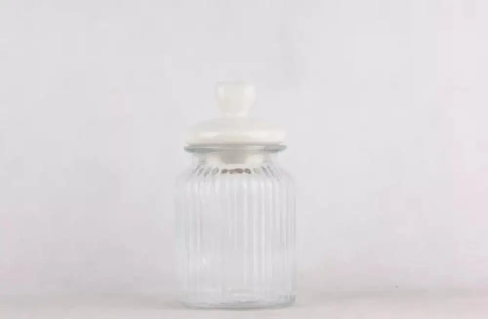 300ml 500ml  Glass Cookie Jar with Ceramic Lid